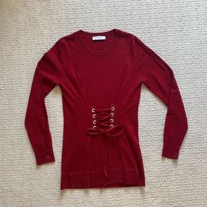 Sandro Red Corset Sweater